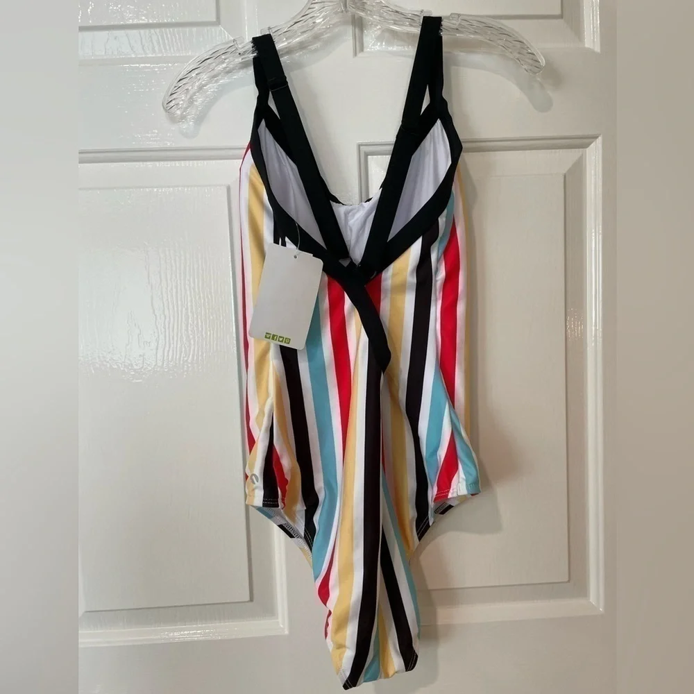 NEXT. Morning Routine One Piece Swimsuit. NWT. Size XL. Striped, slimming,classy - Picture 4 of 9